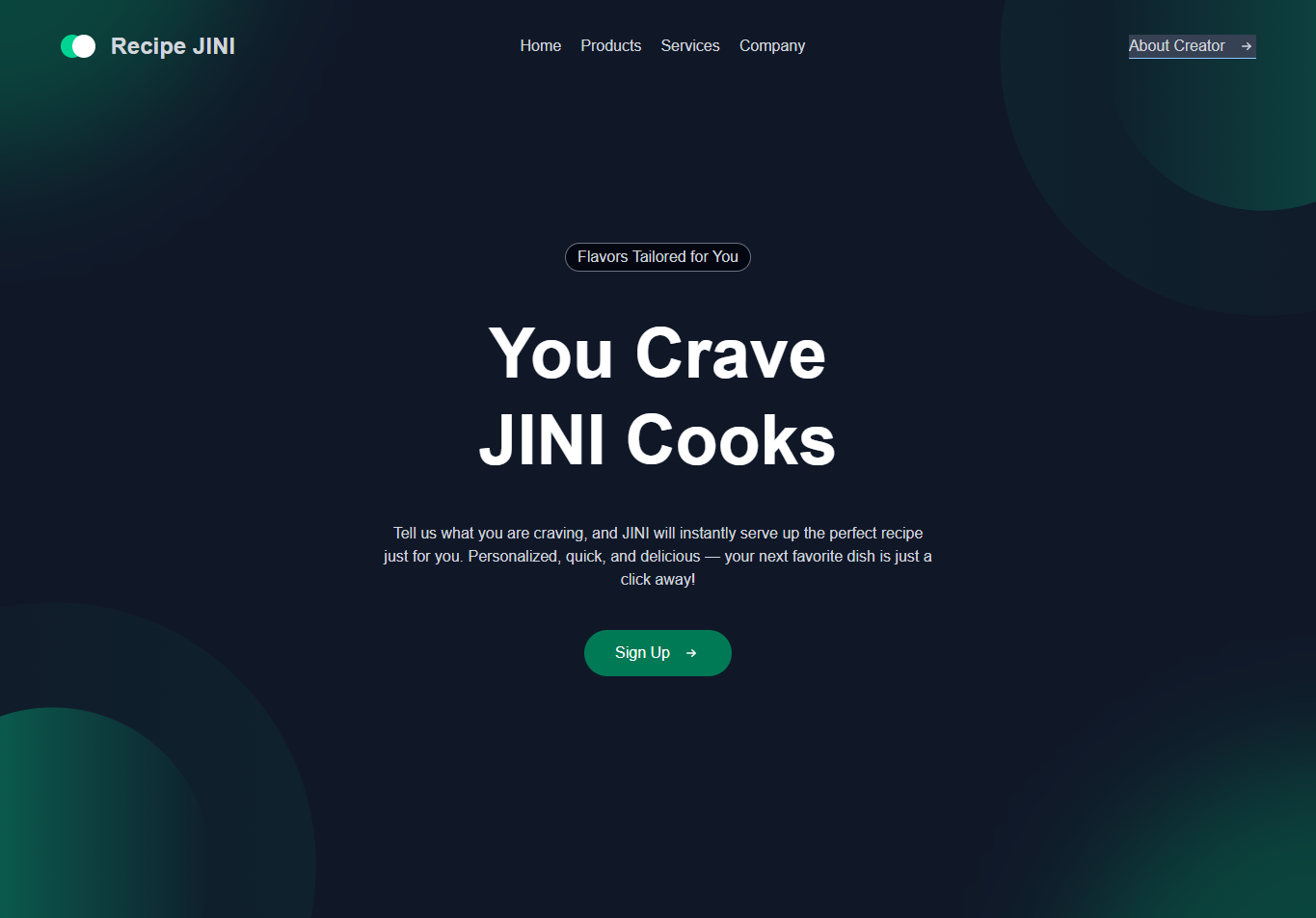 Recipe Generator preview